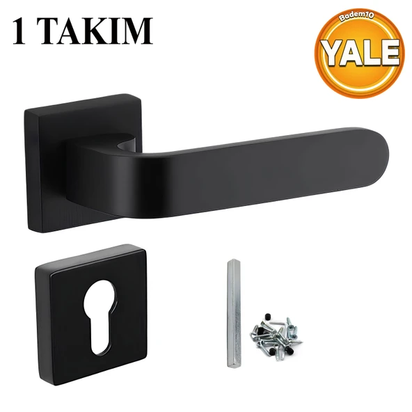 AY Yale Kapı Kolu Mat Siyah Sağa Sola Uygun Ön Arka Yale Dış Kapısı 1 Takım