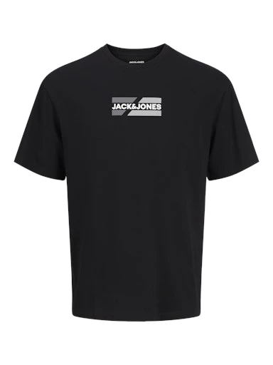 Jack Jones Erkek Jjecrop  Bisiklet Yaka Siyah Tişört 12268415