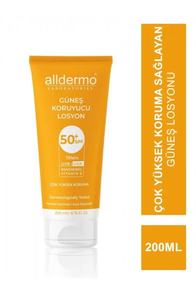 ALLDERMO Spf50 Güneş Losyonu 200 ml