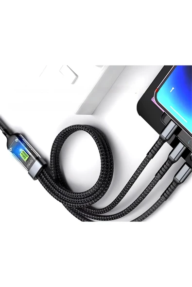 ŞARZ KABLOSU 3Ü BİR ARADA 100W HIZLI VE GÜVENİLİR ŞARZ KABLOSU