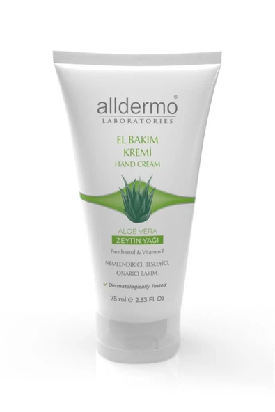 ALLDERMO El Bakım Kremi 75 ml Aloevera - Zeytin Yağlı