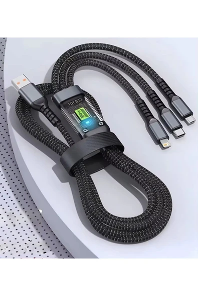 ŞARZ KABLOSU 3Ü BİR ARADA 100W HIZLI VE GÜVENİLİR ŞARZ KABLOSU - 3