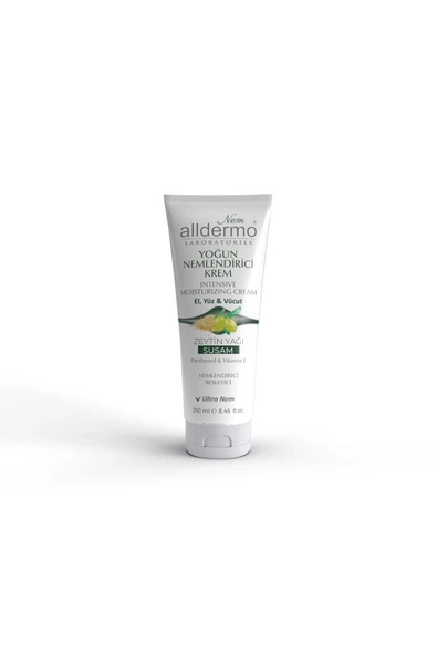 ALLDERMO Yoğun Nemlendrici El, Yüz, Vücut Krem Zeytinyağı - Susam 250ml