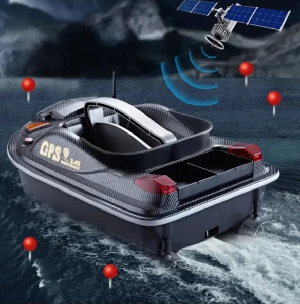 Sazan Yemleme (TEKNE VE BOTU)gps Model Tek Kumanda 650 Metre Oto Pilot Eve Dönüş Otomotik Büyük Boy - Resim 9