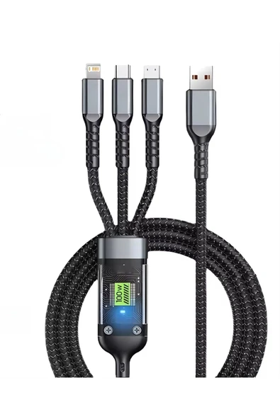 ŞARZ KABLOSU 3Ü BİR ARADA 100W HIZLI VE GÜVENİLİR ŞARZ KABLOSU - 2