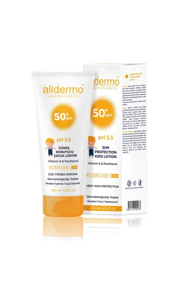 ALLDERMO Spf50 Çocuk Güneş Losyonu 200 ml