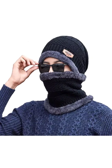 kış şapkalar örgü bere erkekler kadife şapka mercan polar eşarp açık sürme şapka sıcak kalınlaşma - 3