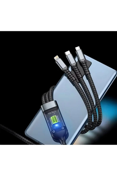 ŞARZ KABLOSU 3Ü BİR ARADA 100W HIZLI VE GÜVENİLİR ŞARZ KABLOSU - 4