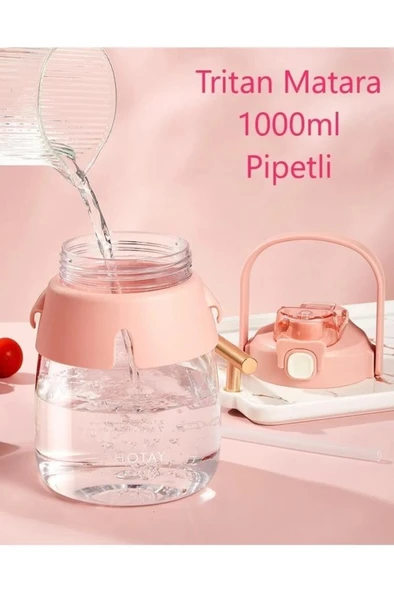 Shotay Hippo Tritan Su Matarası Gri 1050Ml - 4