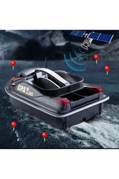 Sazan Yemleme (TEKNE VE BOTU)gps Model Oto Pilot Eve Dönüş Otomotik Hazneler Su Sovutmalı Büyük Boy - 3