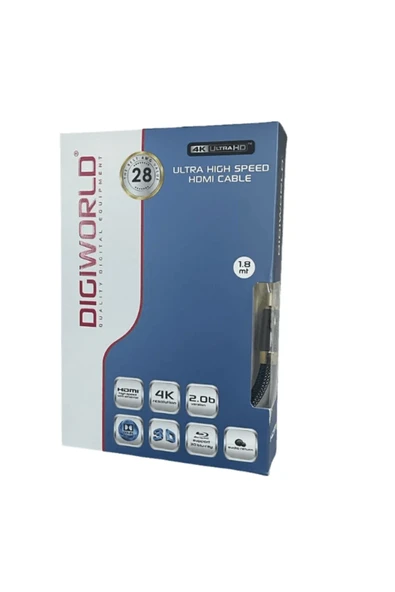 DİGİWORLD Dıgıworld 4k Hdmı Kablo 1.8 Metre 28 Awg 2.0 Versiyon