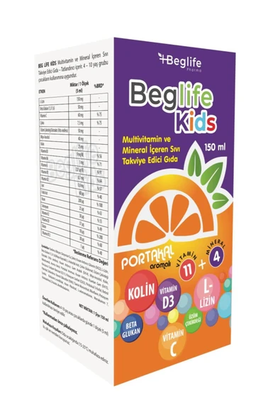 BEGLİFE Kids Şurup 150 ml Multivitamin