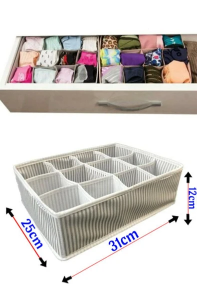 12 Bölmeli Pratik Bölmeli Çekmece Düzenleyici Organizer - 4