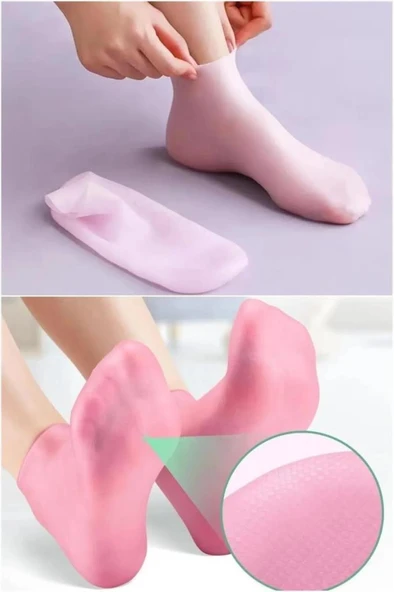 Silikon Ayak Bakım Nemlendirici Çorap Çatlak Kuruluk Önleyici Jel Topuk Krem Çorabı Ayak Maskesi - 2