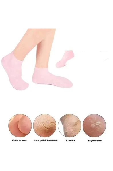 Silikon Ayak Bakım Nemlendirici Çorap Çatlak Kuruluk Önleyici Jel Topuk Krem Çorabı Ayak Maskesi - 4