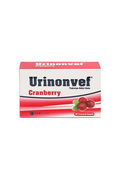 URİNONVEF Cranberry Takviye Edici Gıda 30 Yumuşak Kapsül