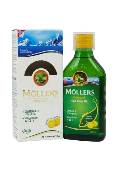 MÖLLER'S Mollers Omega 3 Limon Aromalı Balık Yağı Şurubu 250 Ml