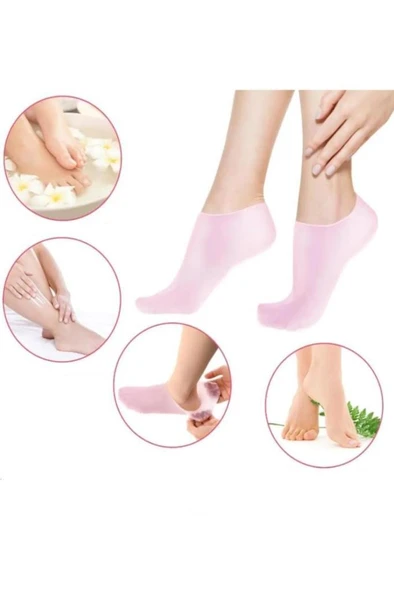 Silikon Ayak Bakım Nemlendirici Çorap Çatlak Kuruluk Önleyici Jel Topuk Krem Çorabı Ayak Maskesi - 3