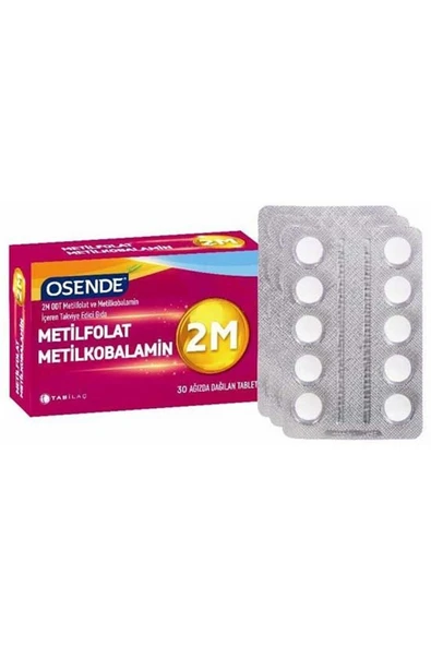 OSENDE 2m Metilkobalamin B12 Metilfolat Folik Asit 30 Tablet