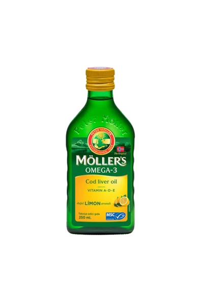 MÖLLER'S Omega-3 Cod Liver Oil Limon Aromalı 250 ml