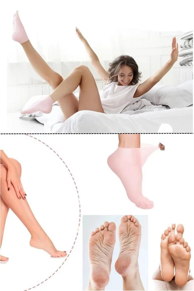 Silikon Ayak Bakım Nemlendirici Çorap Çatlak Kuruluk Önleyici Jel Topuk Krem Çorabı Ayak Maskesi - 6