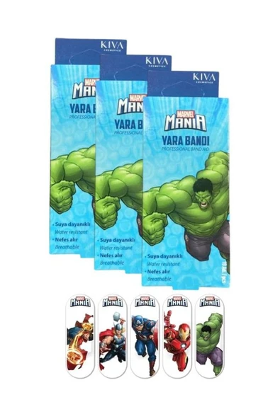 MARVEL Hulk Yara Bandı 10'lu (3 Adet)