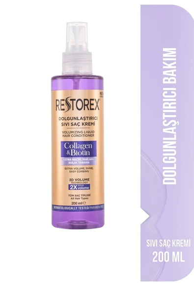 Dolgunlaştırıcı Sıvı Saç Kremi Kolajen & Biotin 200 Ml