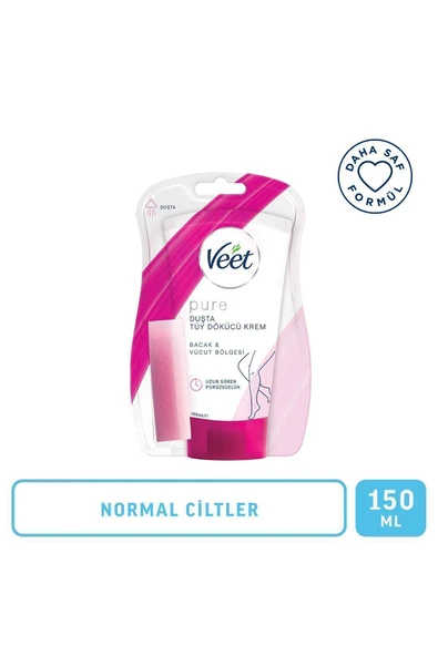 Pure Duşta Tüy Dökücü Krem Normal Ciltler 150 ml, Amonyaksız Ferah Koku, Daha Saf Formül ürün görseli 1