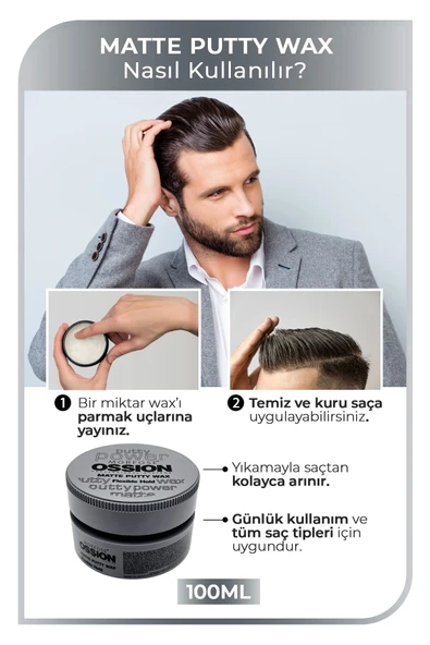 Morfose Flexible Hold Putty Kremsi Mat Wax 100 ml - Resim 3