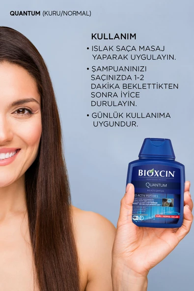Quantum Kuru ve Normal Saçlar İçin 300ml 3 AL 2 ÖDE - İnce Telli Saçlar İçin Dökülme Karşıtı Şampuan - Resim 3