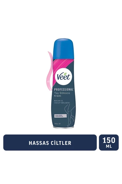Professional Tüy Dökücü Krem Sprey Bacak & Vücut Bölgesi Hassas Ciltler için 150ml