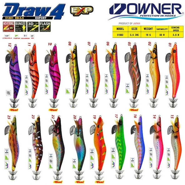 Owner 51882 DRAW SQUID ED-3,5 12CM Kalamar