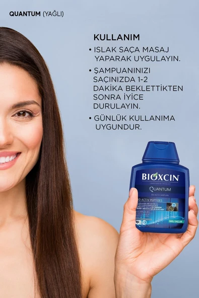 Quantum Şampuan 3 Al 2 Öde Yağlı Saçlar Için 3x300 Ml - Ince Telli Saçlar Için Dökülme Şampuanı - Resim 6