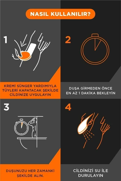 Men Erkeklere Özel Duşta Tüy Dökücü Krem 150 ml, Kesik Çizik Yapmaz, Batık Oluşumunu Azaltır - 3