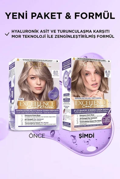 L’oréal Paris Excellence Cool Creme Saç Boyası – 8.11 Ekstra Küllü Sarı - Resim 3