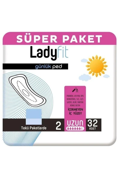 Ladyfit Günlük Ped Uzun 32'li