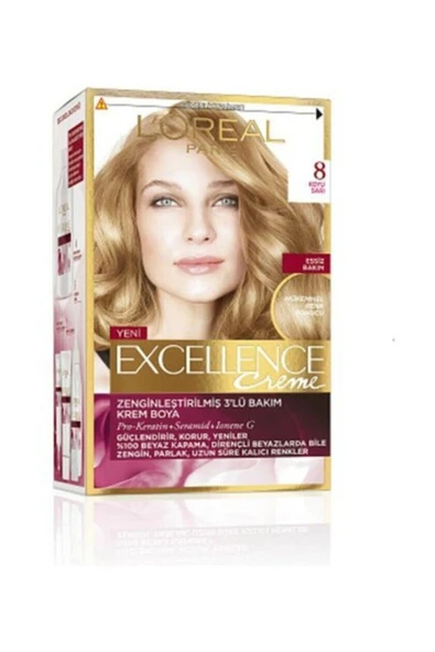 Loreal Excellence Creme Saç Boyası 8 Koyu Sarı ürün görseli 1
