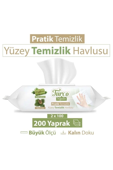 Turco Doğadan Pratik Yüzey Temizlik Havlusu 100 yaprak - 3