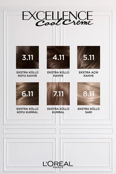 L’oréal Paris Excellence Cool Creme Saç Boyası – 7.11 Ekstra Küllü Kumral - Resim 7