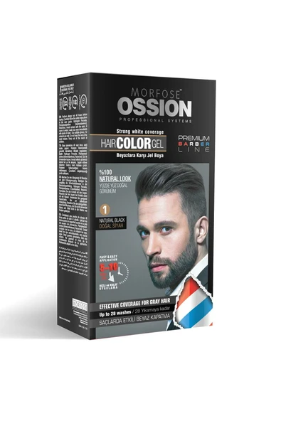 Ossion Pr.barber Erkek Saç Jel Boya Doğal Siyah No:1 40 Ml