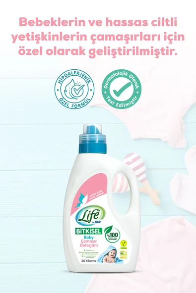 Bitkisel Baz Vegan Sıvı Bebek Çamaşır Deterjanı 1500 ml - 3