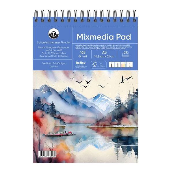 Schoellershammer Mix Media Pad Çok Amaçlı Sanatsal Blok 165 gr A5 25 Yaprak