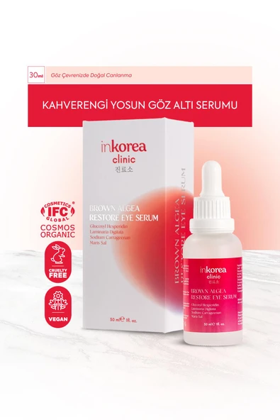 İnkorea Torbalanma & Morluk Karşıtı Kahverengi Yosun Göz Altı Serumu - Brown Algea Restore Eye Serum - 2