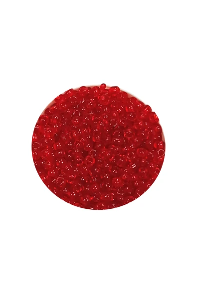 Dökme Cam Kum Boncuk (11/0) 2 mm - 20 Gram -  Şeffaf Kırmızı - BNC021 - 2