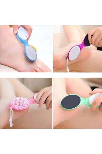 Ayak Topuk Bakımı 4 Fonksiyon Törpü Ölü Deri Nasır Giderici Ponza Taşı Temizlik Fırçası Peeling Set - 7
