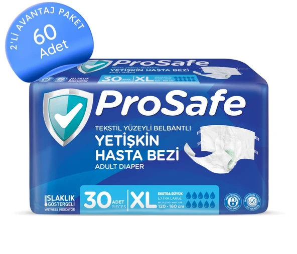 Prosafe Belbantlı Yetişkin Hasta Bezi Xlarge 30'lu x2 ürün görseli