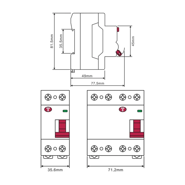 Mutlusan MRC06-403025 4P 6kA AC 25A 30mA Kaçak Akım Koruma Rölesi - Resim 2