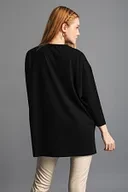 Uzun Kollu Örme Tunik - Siyah Kadın Tesettür Tunik Modest Tunik Örme Elbise Uzun Kollu Elbise - 4