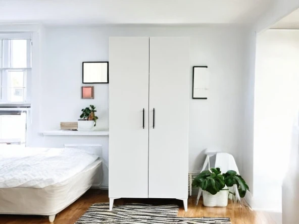 Wooddnat İki Kapaklı Gardrop, Mutfak Kiler Dolabı, Banyo Dolabı, Çok Amaçlı Dolap 80X50X178 - 4