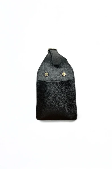 Mevo Kadın Siyah Renkli Gerçek Süet Deri Yan Cep Detaylı Fermuarlı Omuz Çantası - Resim 2